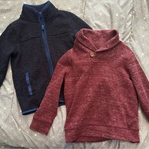 2 set Old Navy Boys 4T Zip-Up Sweater Set - Maroon and Navy